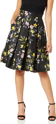 Eliza J Women's Floral Print A-Line Pleated Skirt
