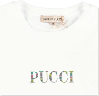 Emilio Pucci T-shirt Bianca In Jersey Di Cotone