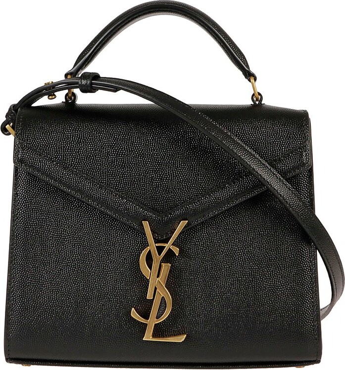 CASSANDRA Mini top handle bag in BOX SAINT LAURENT leather, Saint Laurent