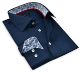 Thumbnail for your product : Levinas Contemporary-Fit Paisley-Trim Dress Shirt