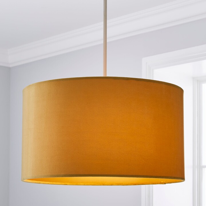 Dunelm Nesa 35cm Velvet Drum Shade Yellow ShopStyle