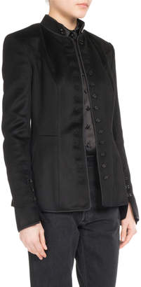 Neiman Marcus Olivier Theyskens Mandarin Collar Button-Front Jacket