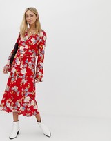 Thumbnail for your product : Miss Selfridge blouse with tie detail in floral print