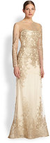 Thumbnail for your product : Marchesa Notte Floral & Lace Mermaid Gown