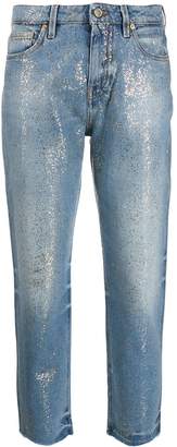 PT05 glitter effect cropped jeans