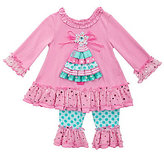 Thumbnail for your product : Rare Editions 3-24 Months Christmas Tree-Appliqued Dress & Dotted Leggings Set