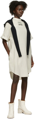 MM6 MAISON MARGIELA Reversible Beige Stripe Shirt Dress