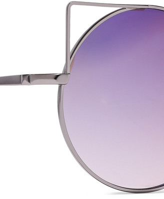 Matthew Williamson Round-frame Gunmetal-tone Sunglasses
