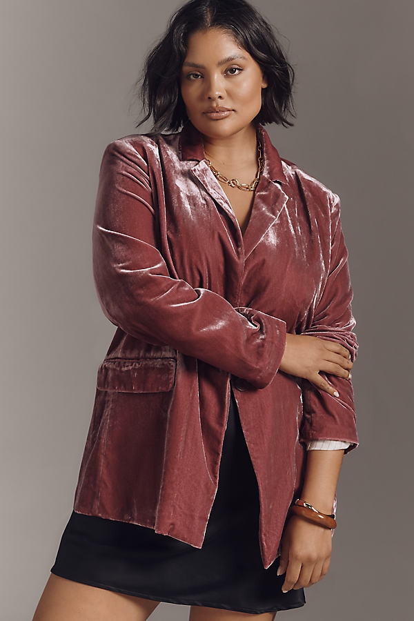 The Tessie Blazer by Maeve: Velvet Edition Jacket