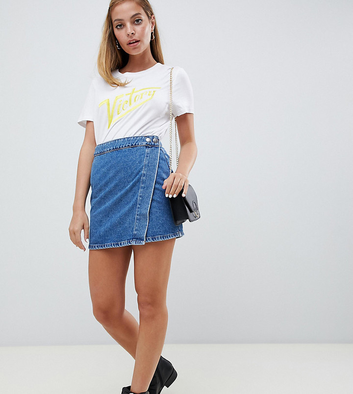 petite denim maxi skirt