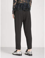 Thumbnail for your product : Ganni Clark high-rise tapered crepe trousers