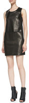 Thumbnail for your product : Vince Paneled Sleeveless Leather/Ponte Dress
