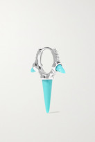 Thumbnail for your product : Maria Tash Eternity 8mm 18-karat White Gold, Turquoise And Diamond Hoop Earring
