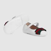 Thumbnail for your product : Gucci Toddler leather ballet flat with Web