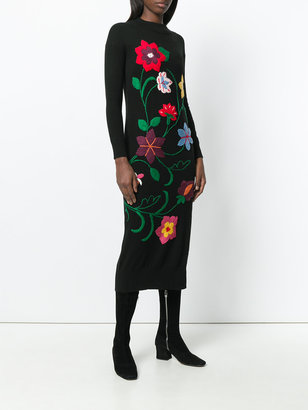Semi-Couture Semicouture floral embroidered knitted dress