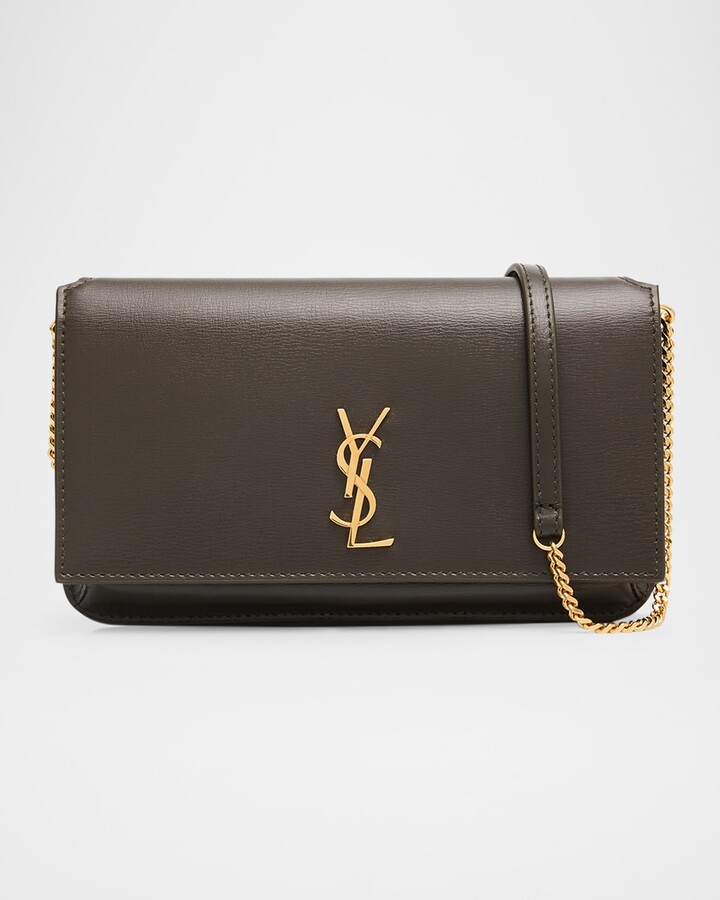 Saint Laurent Monogram Phone Holder Crossbody Bag in Leather