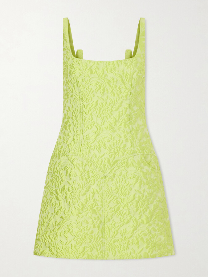 Emilia Wickstead - Floral Silk-blend Jacquard Mini Dress - Green