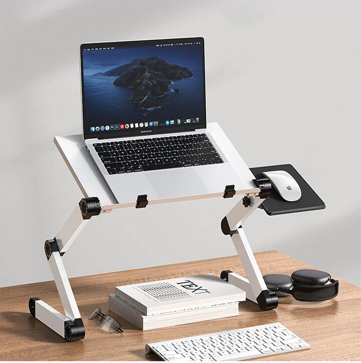 Living and Home Adjustable Foldable Laptop Vented Table Computer Stand