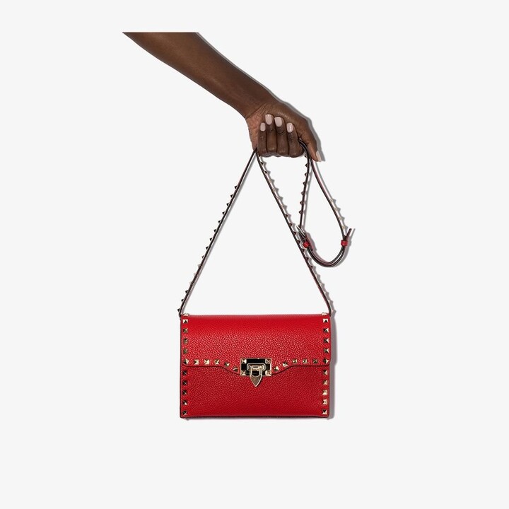 Valentino Garavani Red Rockstud Leather Cross Body Bag ShopStyle