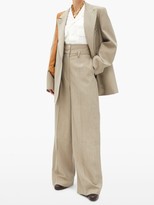 Thumbnail for your product : Lemaire High-rise Wool-twill Wide-leg Trousers - Light Grey
