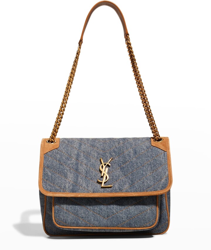 Saint Laurent Niki Medium Denim Shoulder Bag ShopStyle