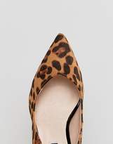 Thumbnail for your product : Lost Ink Leopard Print Heeled Court Shoes