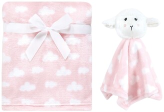 Hudson Baby Baby Girls Plush Blanket with Security Blanket, Pack of 2