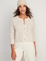 Thumbnail for your product : Old Navy Heathered Cable-Knit Cardigan Sweater for Women