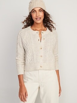 Old Navy Heathered Cable-Knit Cardigan Sweater for Women