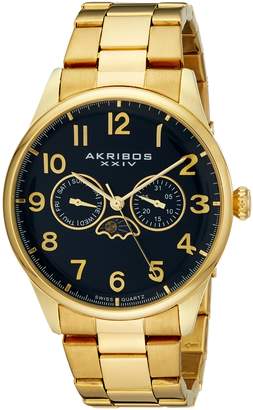 Akribos XXIV Men's AK790YGBU Analog Display Swiss Quartz Gold Watch