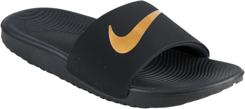 nike kawa slides black and gold