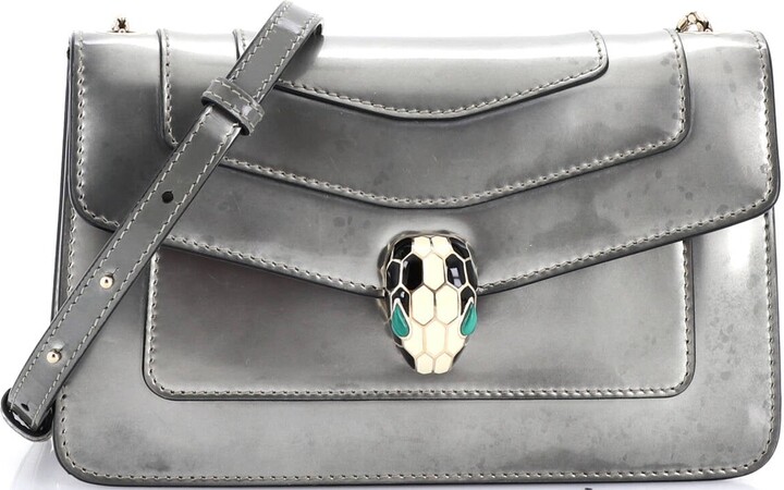 Bvlgari Serpenti Forever Shoulder Bag Metallic Leather Medium