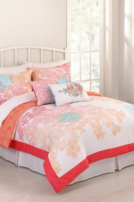 Jessica Simpson King Sherbet Lace Comforter 3-Piece Set - Coral/White