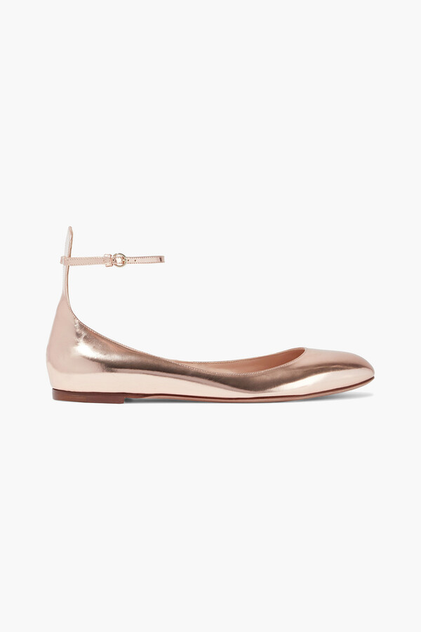 rose gold flat pumps