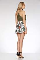 Thumbnail for your product : Quiz Cream And Khaki Tropical Print Skirt