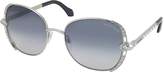Thumbnail for your product : Roberto Cavalli SUBRA 974S Metal Square Oversized Women's Sunglasses w/Crystals