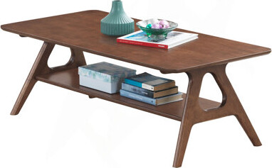 George Oliver Arona Mid-Century Modern Wood Coffee Table With Shelf