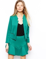 Thumbnail for your product : ASOS Cropped Blazer in Scuba with Zips