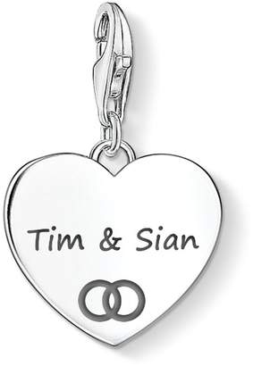 Thomas Sabo Heart Charm Engraved with your names & Wedding band symbol