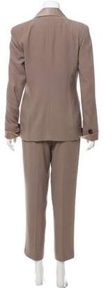 Christian Dior Satin-Trimmed Structured Pantsuit