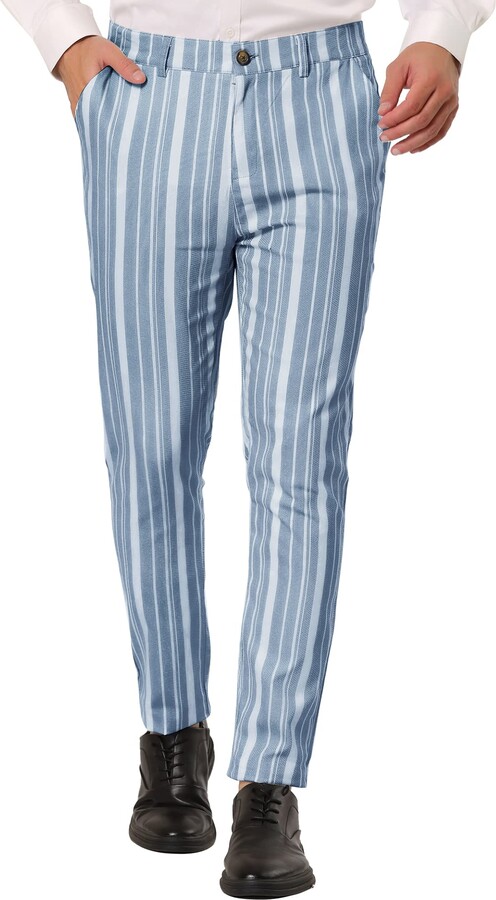 Lars Amadeus Men's Business Trousers Contrast Color Slim Fit Flat