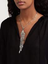 Thumbnail for your product : Saint Laurent Engraved Tasselled Necklace - Womens - Silver