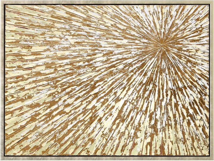 Radiant Burst Metallic Hand Painted Framed Canvas Wall Art with Gold Foil, 30 in. x 40 in.