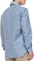 Thumbnail for your product : Isaia Check Woven Shirt, Blue