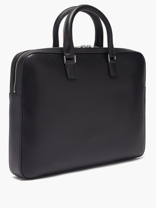 Paul Smith Artist Stripe-trim Textured-leather Briefcase - Black