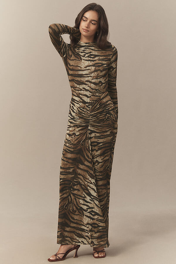 Scorpio Ruched Jersey Maxi Dress