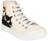 Thumbnail for your product : Fendi Cat Cotton Canvas High Top Sneakers