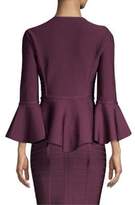 Thumbnail for your product : Herve Leger Bell-Sleeve Zip-Front Peplum Jacket