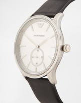 Thumbnail for your product : Emporio Armani Black Leather Strap Watch AR1797