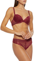 Thumbnail for your product : Simone Perele Kiss Lace-trimmed Embroidered Tulle Underwired Bra